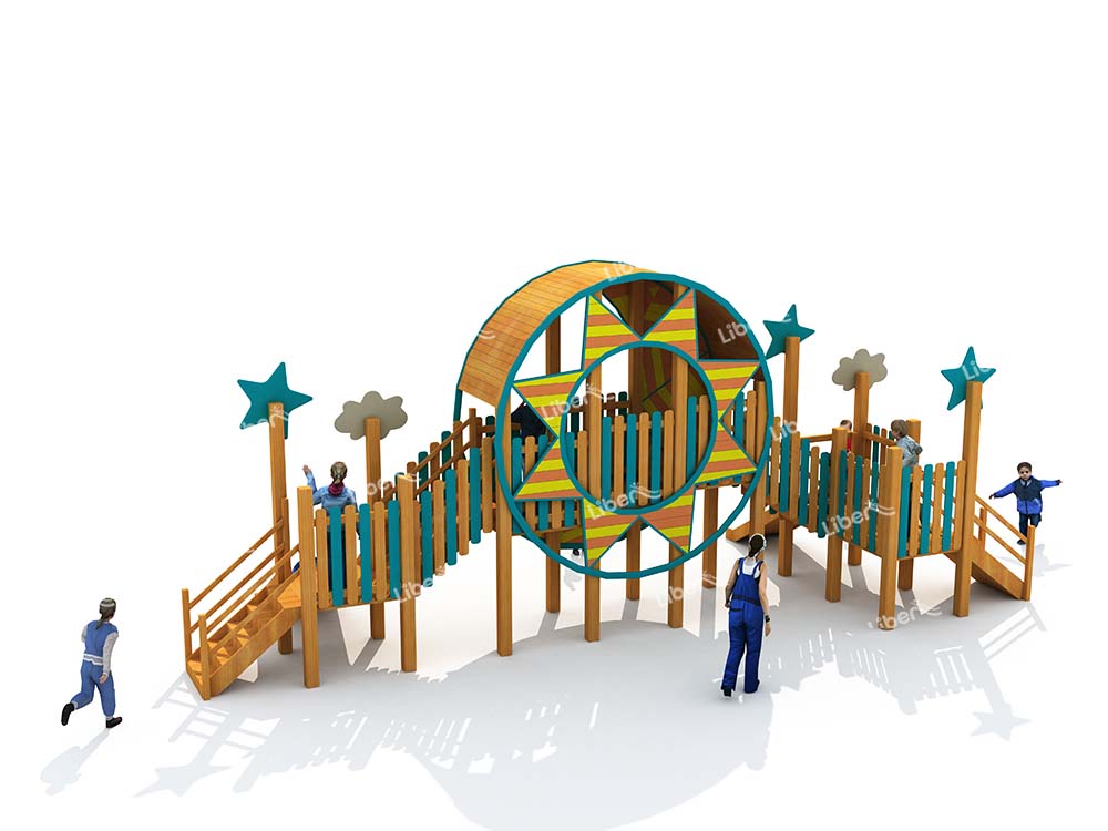 Wooden Slide Large Playground Equipment 