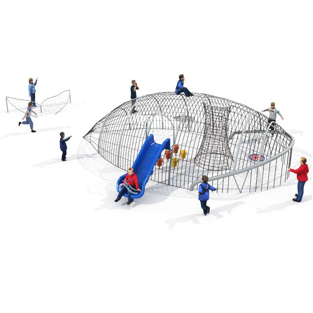 Customized Net Playground Structure with Slide and Swing