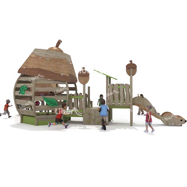 Pine Theme Wooden Playground Set with Nut Roof